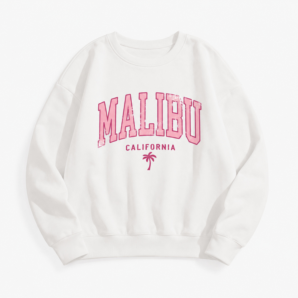 Top-down flat lay image of the same hoodie or sweatshirt, created using ListingReady with the full product visible and the original colour, print, hood, drawstrings, cuffs, stitching and proportions preserved.