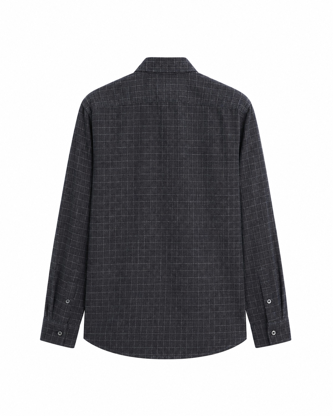 Professional back-view image of the same shirt, created using ListingReady without inventing rear details or changing the original colour, pattern, collar, buttons, sleeves, cuffs and proportions.