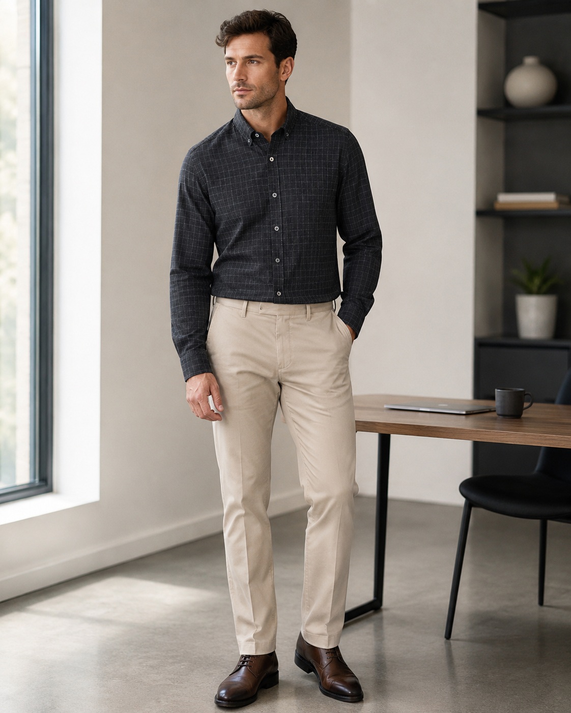 ListingsReady smart-casual lifestyle result featuring the same shirt